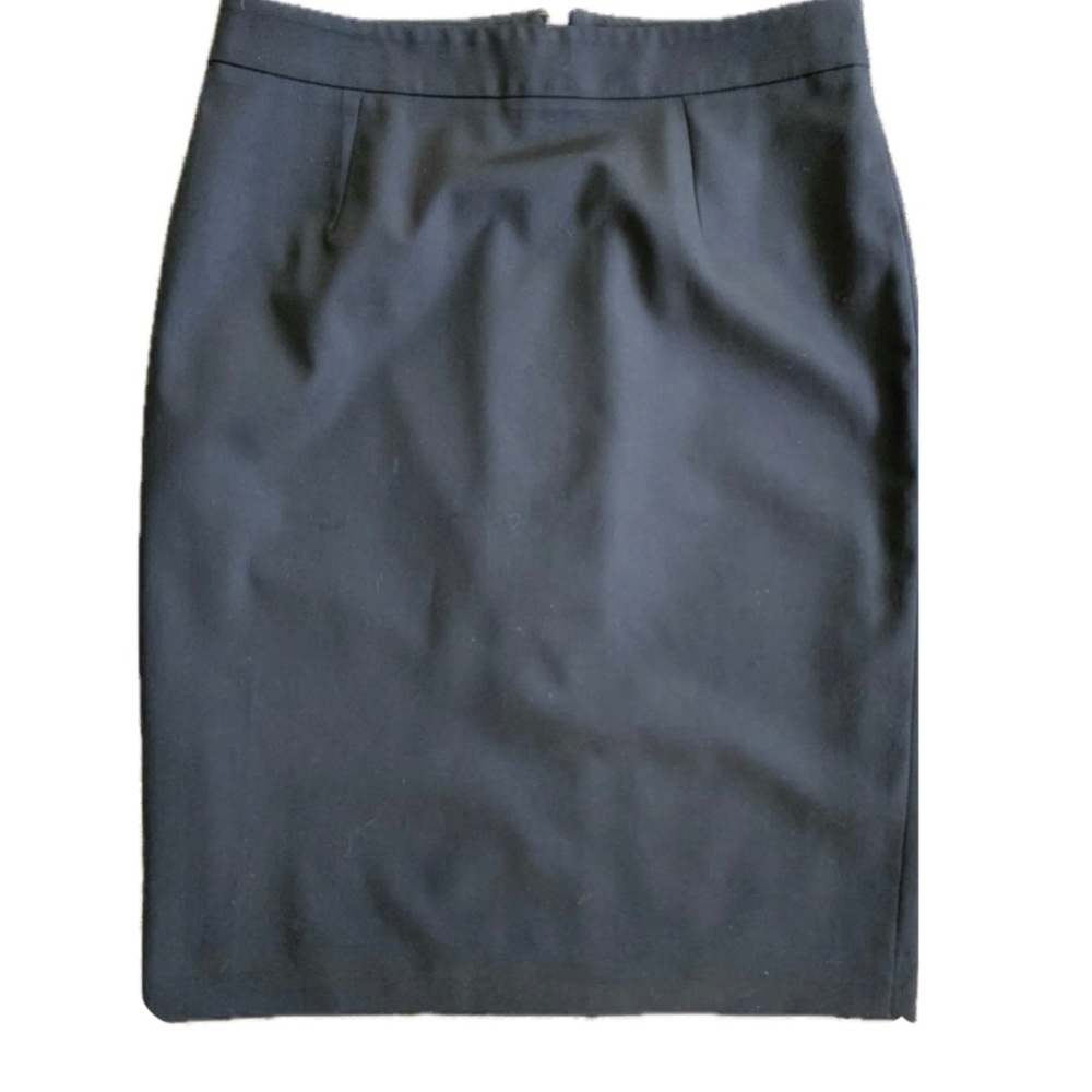 STELLA MCCARTNEY Elegant Black Wool Pencil Skirt .